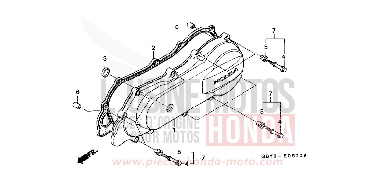KURBELGEHAEUSEDECKEL, L. von CB1300 Super Bold'or ABS FATHOM BLUE GRAY (NH318) von 1998